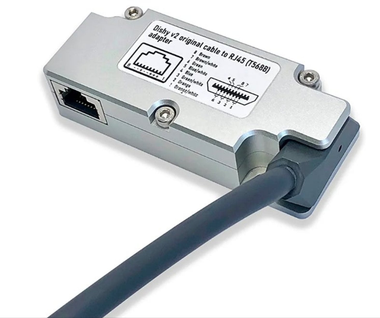 Rectangular Dishy Cable Adapter to RJ45. Connect Your Dishy V2 to PoE Injector Quickly and Easily.